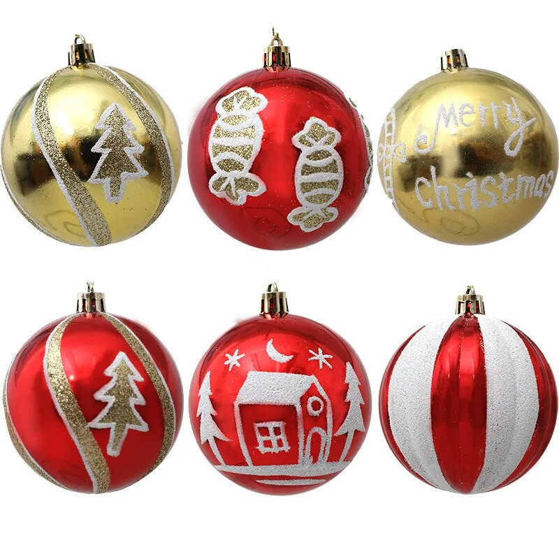 Ziemassvētku rotājums 2023. gada kārbiņā 8 CM Ziemassvētku balles rotājums 6gab./partijā Ziemassvētku kulons Jaungada mājas ballītei DIY Decor Navidad Noel