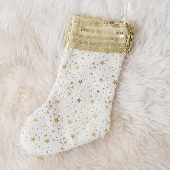 Коледни чорапи Чорапи Плюшени бронзиращи чорапи Торбичка за подарък Коледна украса Камина Висулка за домашно коледно дърво