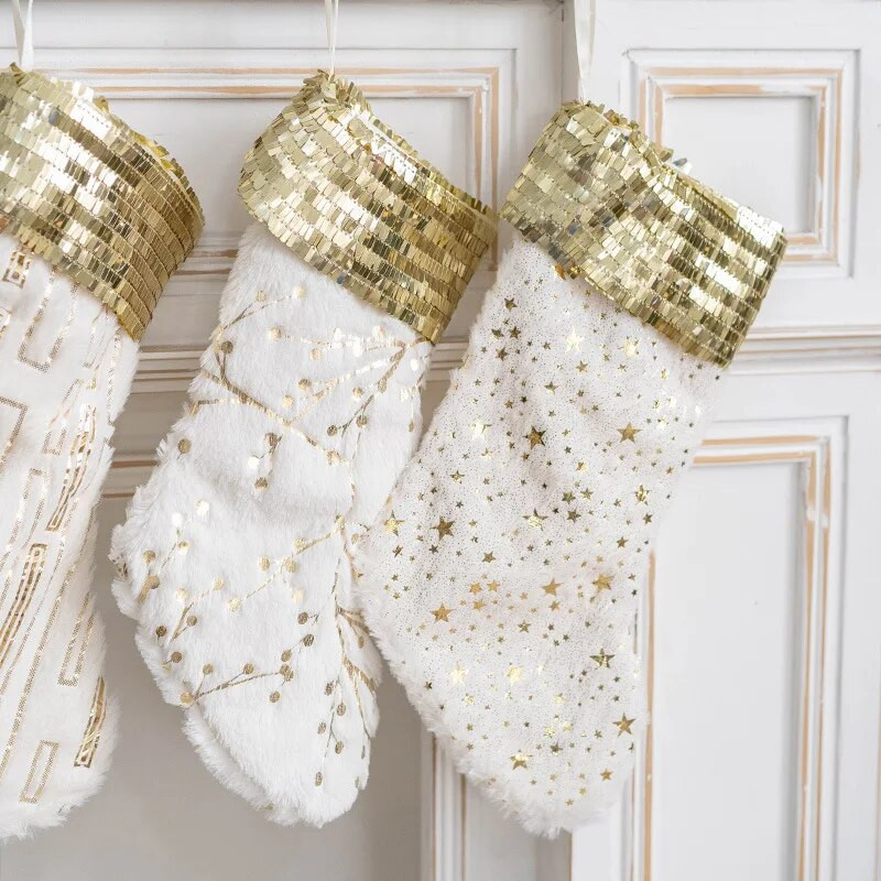 Božićne čarape Čarape Plišane bronzane čarape Poklon vrećica Božićni ukrasi Kamin Dom Božićno drvce Privjesak