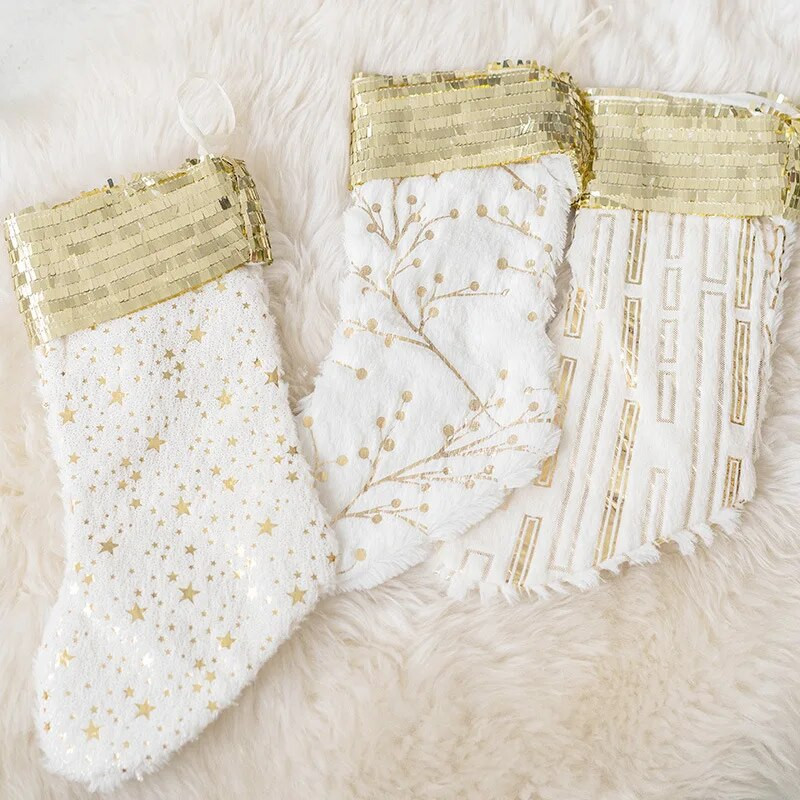 Božićne čarape Čarape Plišane bronzane čarape Poklon vrećica Božićni ukrasi Kamin Dom Božićno drvce Privjesak