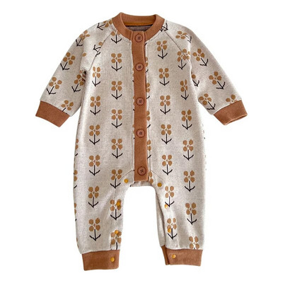 Jesenski dječji kombinezon Pletene štrikalice sa slatkim printom za dječake Djevojčice Vintage pulover Jednodijelni kombinezon Odjeća za novorođenče Odjeća za dojenčad