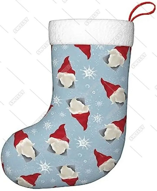 Dānijas Nisse Ziemassvētku zeķes, 17" Ziemassvētku zeķu rotājumi, Ziemassvētku kamīna piekarināmās zeķes rotājumi ģimenes svētkiem