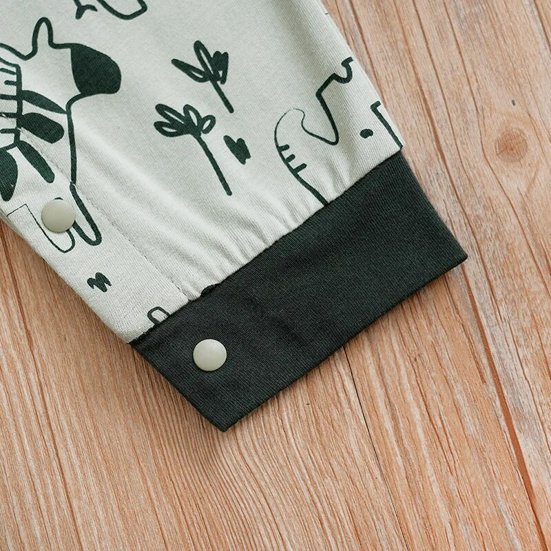 Pavasara un rudens stils zēniem un meitenēm jauka multfilma zilonis ar pilnu apdruku viltus siksniņa kokvilnas garām piedurknēm mazuļa bodijs