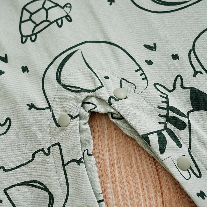 Pavasara un rudens stils zēniem un meitenēm jauka multfilma zilonis ar pilnu apdruku viltus siksniņa kokvilnas garām piedurknēm mazuļa bodijs