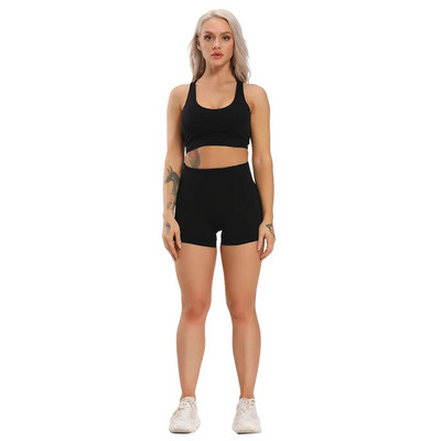 Ženski novi bešavni komplet za jogu Odjeća za teretanu Tajice za fitness + kratke majice Sportsko odijelo Ženska trenirka dugih rukava Aktivna odjeća