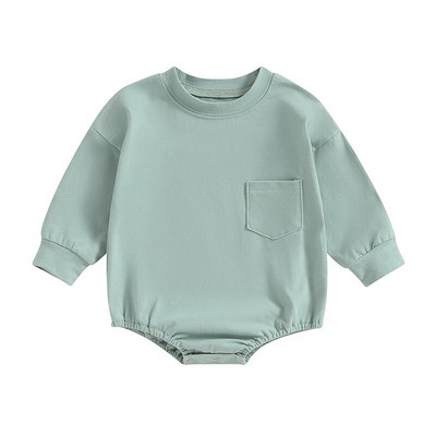 Jesenske novorođenčad Dječaci Djevojčice Rompers Odjeća 0-18M Jednobojni džepni trenirke dugih rukava Bodiji Kombinezoni Kostimi za malu djecu