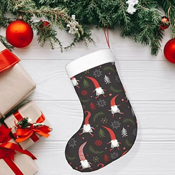 Коледни чорапи Коледна украса 17 инча Плюшени чорапи Подаръчни торбички за украса за коледна елха