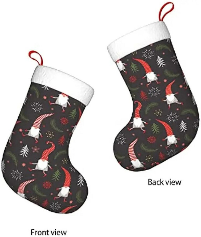 Karácsonyi harisnya karácsonyi dekoráció 17 hüvelykes plüss zokni ajándéktáskák karácsonyfa díszítéshez