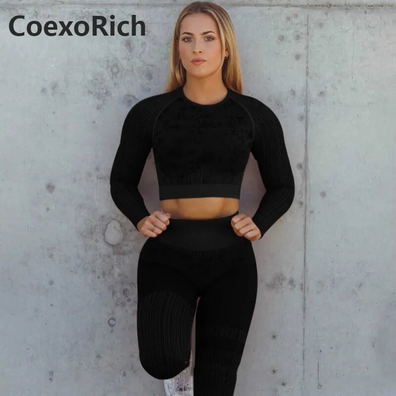 Spordirinnahoidja komplekt Spordidress Naistele Fitness Jõusaali riided Õmblusteta joogaülikond Camo Crop Tank Top Jooksu säärised Treening Spordirõivad