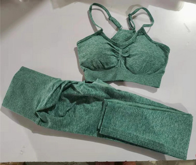 Bezšuvju jogas komplekts sievietēm, 2 gab., sporta komplekti, sporta zāle, apģērbs, treniņš