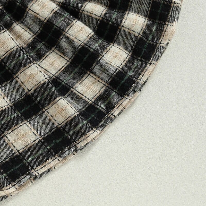 Jesenski kompleti odjeće za dojenčad, djevojčice, jednobojne pletene štrample dugih rukava s volanima, karirane plisirane Mni suknje, pokrivala za glavu, ležerna odjeća