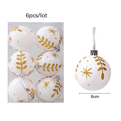 6cm 6kom Božićne kuglice Šarene pahuljice Darovi za Novu 2023. Božićno drvce DIY ukras Božićna zabava Dekoracija za dom
