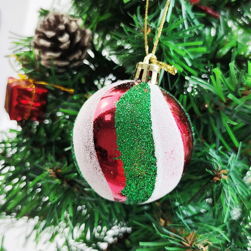 6cm 6kom Božićne kuglice Šarene pahuljice Darovi za Novu 2023. Božićno drvce DIY ukras Božićna zabava Dekoracija za dom