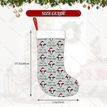 Χριστουγεννιάτικες χριστουγεννιάτικες αγελάδες Holstein αγελάδες σε γκρι χριστουγεννιάτικες κάλτσες, Χριστουγεννιάτικες κάλτσες 17\