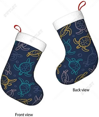 Χριστουγεννιάτικες κάλτσες 18 ιντσών Κλασικές κάλτσες, χαριτωμένες θαλάσσιες χελώνες, για οικογενειακές διακοπές Χριστουγεννιάτικου πάρτι