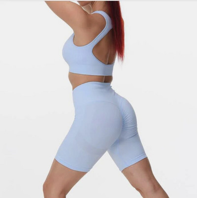 Bešavni komplet za jogu Ženski ženski kratki grudnjak Tajice Ženske 2KOM 2-dijelna odjeća Odjeća za fitness Sportsko odijelo za vježbanje u teretani Odjeća