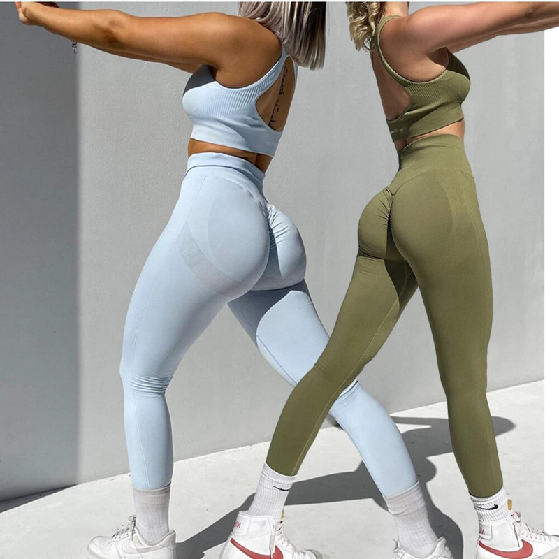 Bešavni komplet za jogu Ženski ženski kratki grudnjak Tajice Ženske 2KOM 2-dijelna odjeća Odjeća za fitness Sportsko odijelo za vježbanje u teretani Odjeća