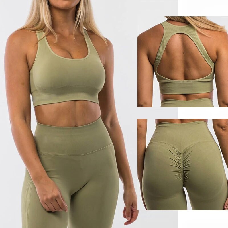 Bešavni komplet za jogu Ženski ženski kratki grudnjak Tajice Ženske 2KOM 2-dijelna odjeća Odjeća za fitness Sportsko odijelo za vježbanje u teretani Odjeća