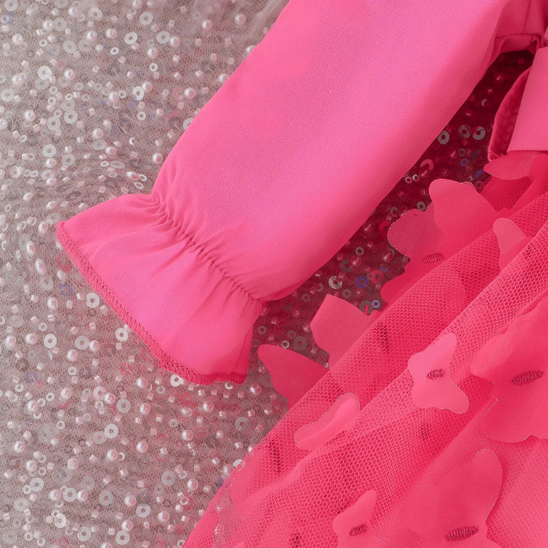 Ceeniu 3-24M babaruhák lány hajtókás blézer forró rózsaszín ruha pillangós ruha lányoknak tavaszi ősz újszülött ruhák