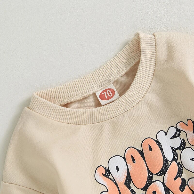 Kompleti odjeće za novorođenčad i bebe za Noć vještica od 2 komada za dječake, djevojčice, s printom kostura, dugih rukava, majica s okruglim izrezom, duge hlače