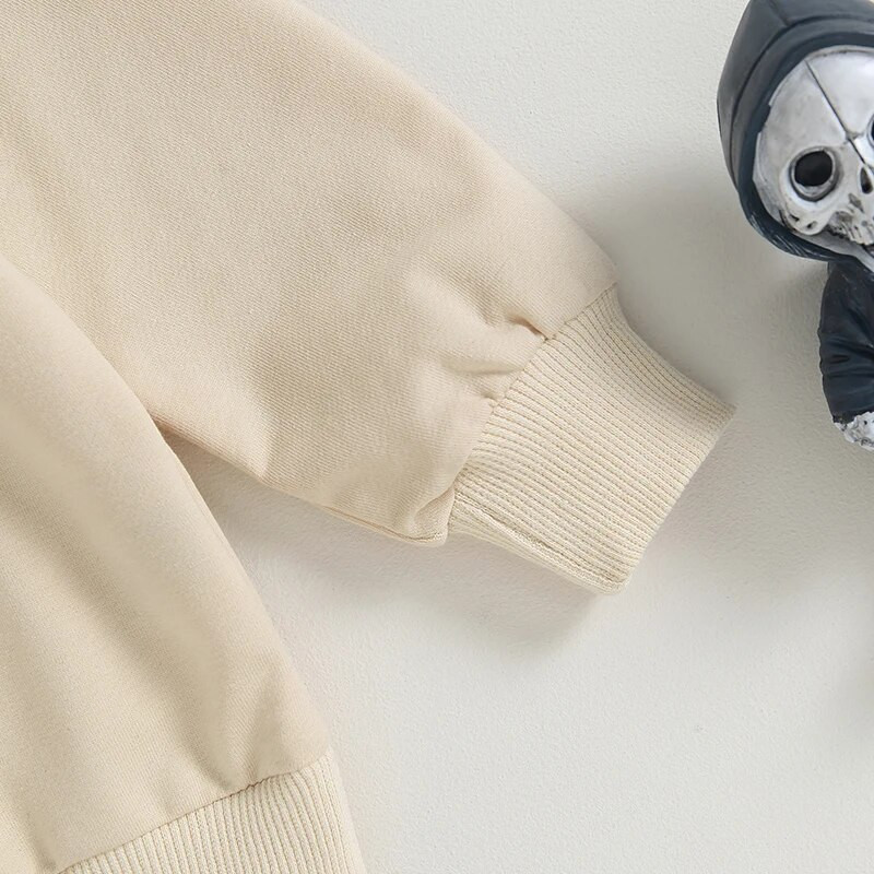 Kompleti odjeće za novorođenčad i bebe za Noć vještica od 2 komada za dječake, djevojčice, s printom kostura, dugih rukava, majica s okruglim izrezom, duge hlače