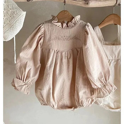 4864B Bodi za djevojčice 2023. Jednodijelna odjeća za djevojčice s vezom za proljeće i jesen Odjeća za penjanje princeze