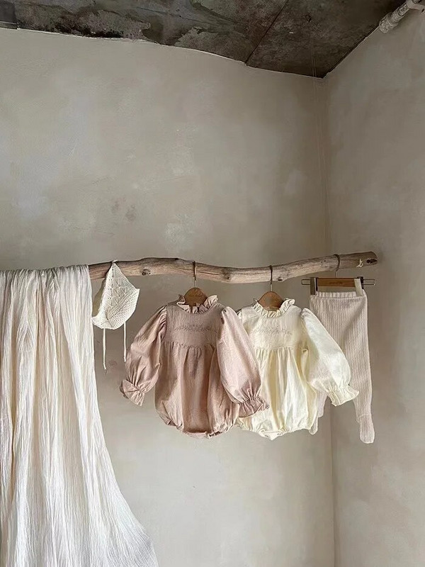 4864B Bodi za djevojčice 2023. Jednodijelna odjeća za djevojčice s vezom za proljeće i jesen Odjeća za penjanje princeze