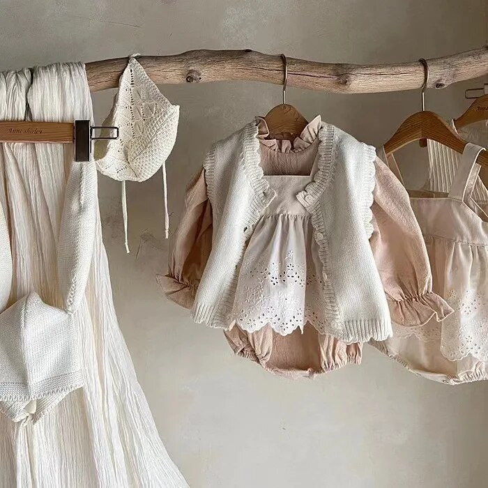 4864B Bodi za djevojčice 2023. Jednodijelna odjeća za djevojčice s vezom za proljeće i jesen Odjeća za penjanje princeze