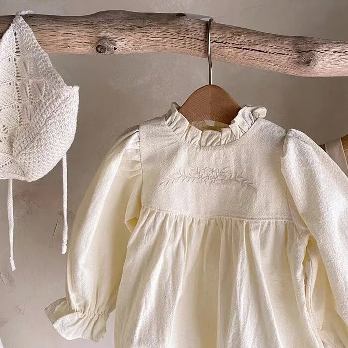 4864B Bodi za djevojčice 2023. Jednodijelna odjeća za djevojčice s vezom za proljeće i jesen Odjeća za penjanje princeze