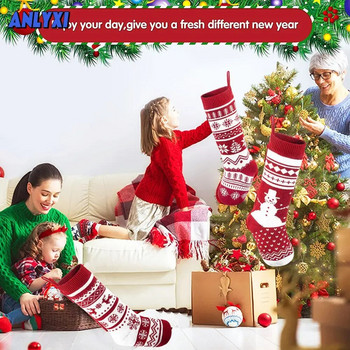 Χριστουγεννιάτικο κρεμαστό χριστουγεννιάτικο κάλτσο Τσάντες καραμέλα για κατοικίδια Καλά Χριστουγεννιάτικα στολίδια για το σπίτι Navidad Δώρο για το νέο έτος