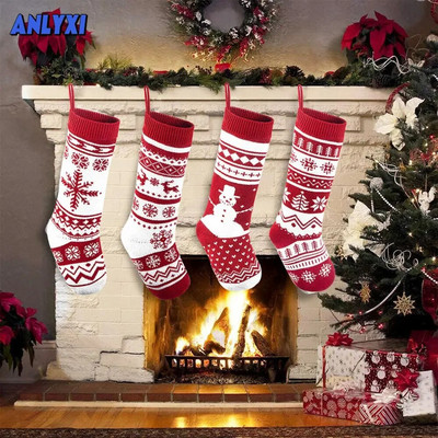 Ziemassvētku kulons Ziemassvētku zeķes Mājdzīvnieku konfekšu maisiņi Priecīgus Ziemassvētku rotājumi mājām Navidad Laimīgu Jauno gadu dāvana