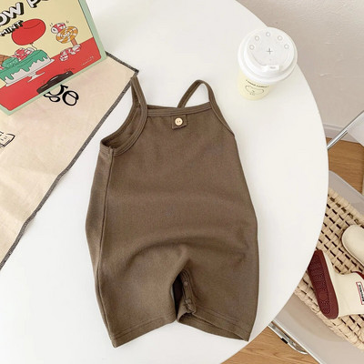 Ljetne dječje štrample za 2022. Slatki pamučni kombinezon za dojenčad bez rukava s naramenicama Mala djeca Dječaci Ležerni široki kombinezoni za novorođenče Jednodijelni