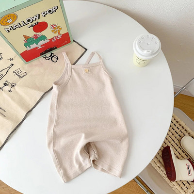 Ljetne dječje štrample za 2022. Slatki pamučni kombinezon za dojenčad bez rukava s naramenicama Mala djeca Dječaci Ležerni široki kombinezoni za novorođenče Jednodijelni