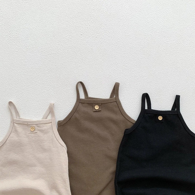 Ljetne dječje štrample za 2022. Slatki pamučni kombinezon za dojenčad bez rukava s naramenicama Mala djeca Dječaci Ležerni široki kombinezoni za novorođenče Jednodijelni