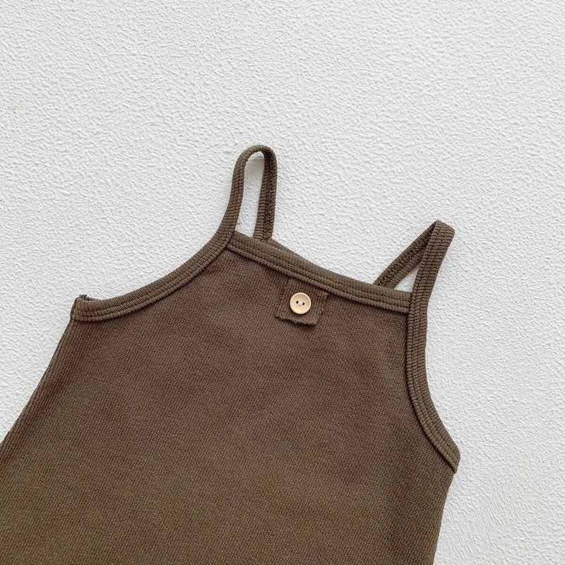 Ljetne dječje štrample za 2022. Slatki pamučni kombinezon za dojenčad bez rukava s naramenicama Mala djeca Dječaci Ležerni široki kombinezoni za novorođenče Jednodijelni