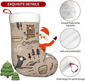Χριστουγεννιάτικες κάλτσες Colorado Funny Animal καφέ Κρεμαστές κάλτσες διπλής όψεως τζακιού