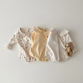 5201B Korejska odjeća za novorođenčad 2023. Proljeće Jesen Novo dječje bodi Ovratnik za lutke Jednodijelna odjeća za djevojčice Odjeća za penjanje