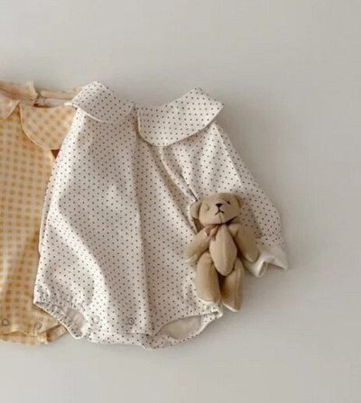 5201B Korejska odjeća za novorođenčad 2023. Proljeće Jesen Novo dječje bodi Ovratnik za lutke Jednodijelna odjeća za djevojčice Odjeća za penjanje