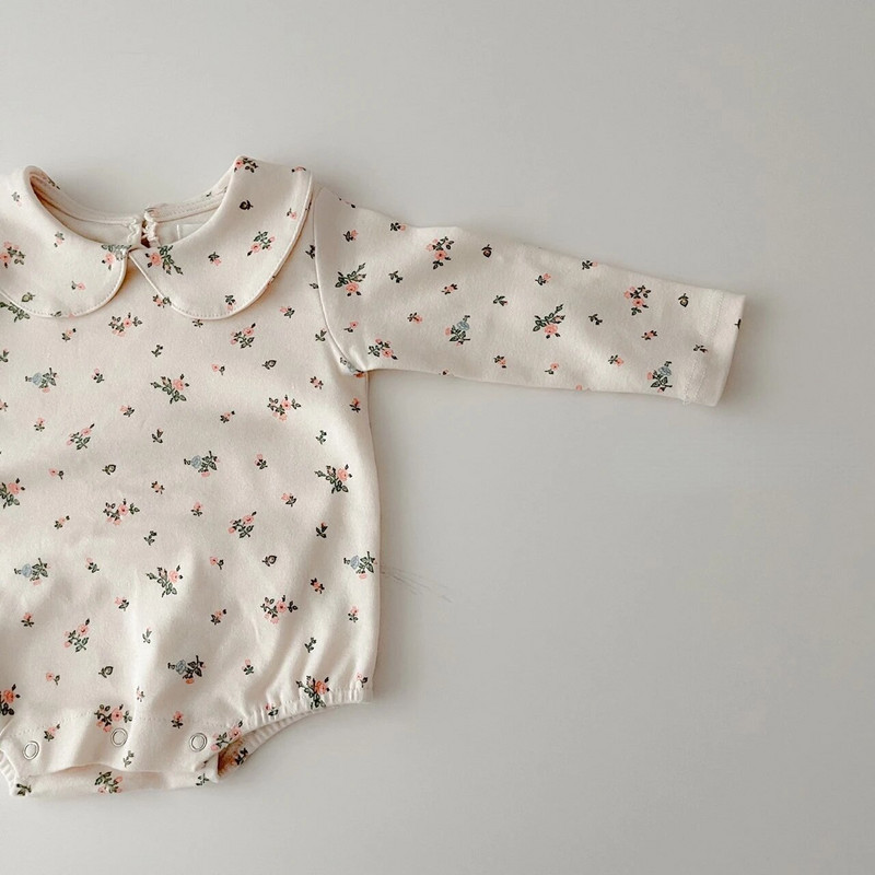 5201B Korejska odjeća za novorođenčad 2023. Proljeće Jesen Novo dječje bodi Ovratnik za lutke Jednodijelna odjeća za djevojčice Odjeća za penjanje