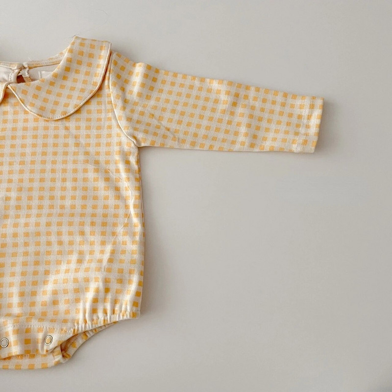 5201B Korejska odjeća za novorođenčad 2023. Proljeće Jesen Novo dječje bodi Ovratnik za lutke Jednodijelna odjeća za djevojčice Odjeća za penjanje