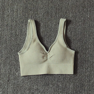 Bešavni set Odjeća za teretanu Set za jogu Ženska trenirka Sportsko odijelo s rebrastim rukavima Grudnjak za fitness Tajice s visokim strukom Komplet za vježbanje Sportska odjeća