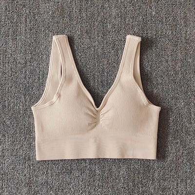 Bešavni set Odjeća za teretanu Set za jogu Ženska trenirka Sportsko odijelo s rebrastim rukavima Grudnjak za fitness Tajice s visokim strukom Komplet za vježbanje Sportska odjeća