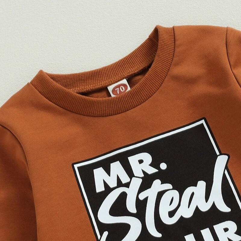 2gab Bērnu jaundzimušo mazuļu zēnu rudens apģērbu komplekti ar burtu apdruku, džemperi ar garām piedurknēm + viengabalainas garas sporta bikses, sporta tērpi, tērpi