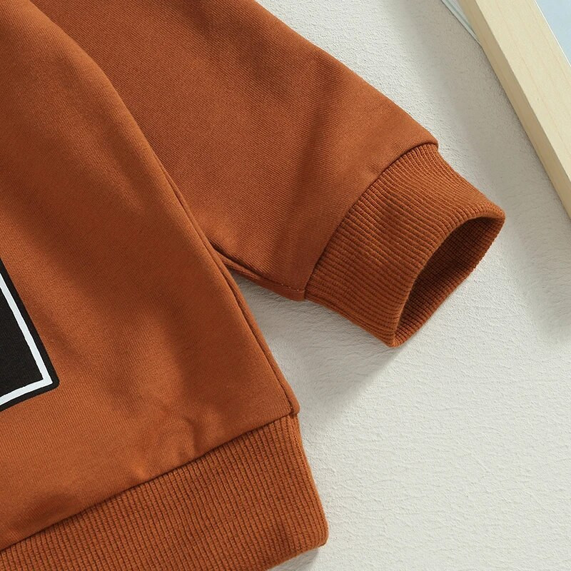 2gab Bērnu jaundzimušo mazuļu zēnu rudens apģērbu komplekti ar burtu apdruku, džemperi ar garām piedurknēm + viengabalainas garas sporta bikses, sporta tērpi, tērpi