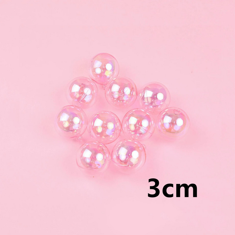 10 komada 3/4/5 cm otvorene plastične prozirne/bijele šarene ukrasne kutije za darove Ukrasi za božićno drvce Ukrasi Lopta