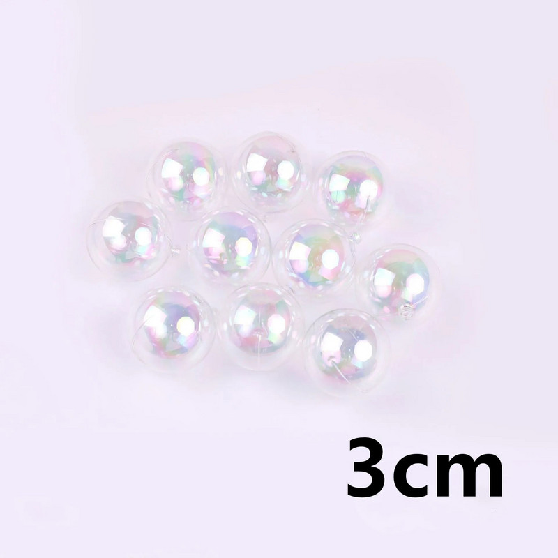 10 komada 3/4/5 cm otvorene plastične prozirne/bijele šarene ukrasne kutije za darove Ukrasi za božićno drvce Ukrasi Lopta