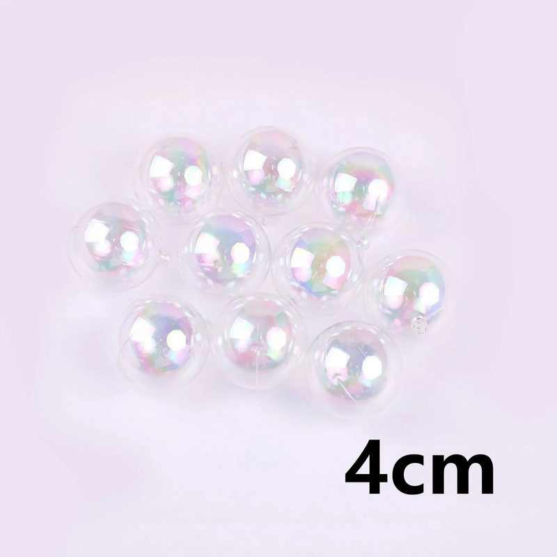 10 komada 3/4/5 cm otvorene plastične prozirne/bijele šarene ukrasne kutije za darove Ukrasi za božićno drvce Ukrasi Lopta