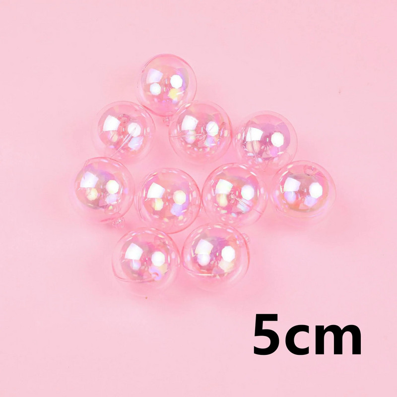 10 komada 3/4/5 cm otvorene plastične prozirne/bijele šarene ukrasne kutije za darove Ukrasi za božićno drvce Ukrasi Lopta