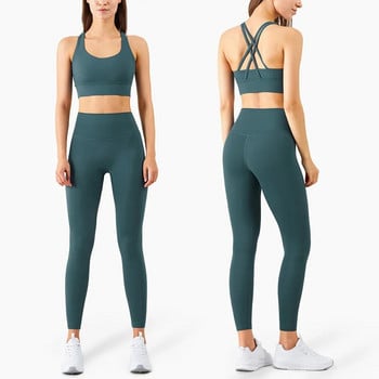 Μόδα Σετ Γυμναστηρίου Active Wear Γυναικεία Σετ Γκρι Γιόγκα Breathable Femme Workout Σετ 2 τεμαχίων Γυναικεία αθλητικά κοστούμια Χονδρική ένδυση