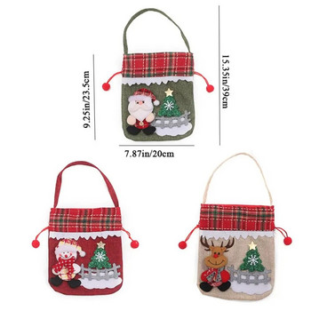 Χριστουγεννιάτικη τσάντα περιτυλίγματος από μη υφαντό ύφασμα Φορητή τρισδιάστατη χριστουγεννιάτικη τσάντα δώρου Άγιου Βασίλη Elk Χαριτωμένο χριστουγεννιάτικο διακοσμητικό κέρασμα